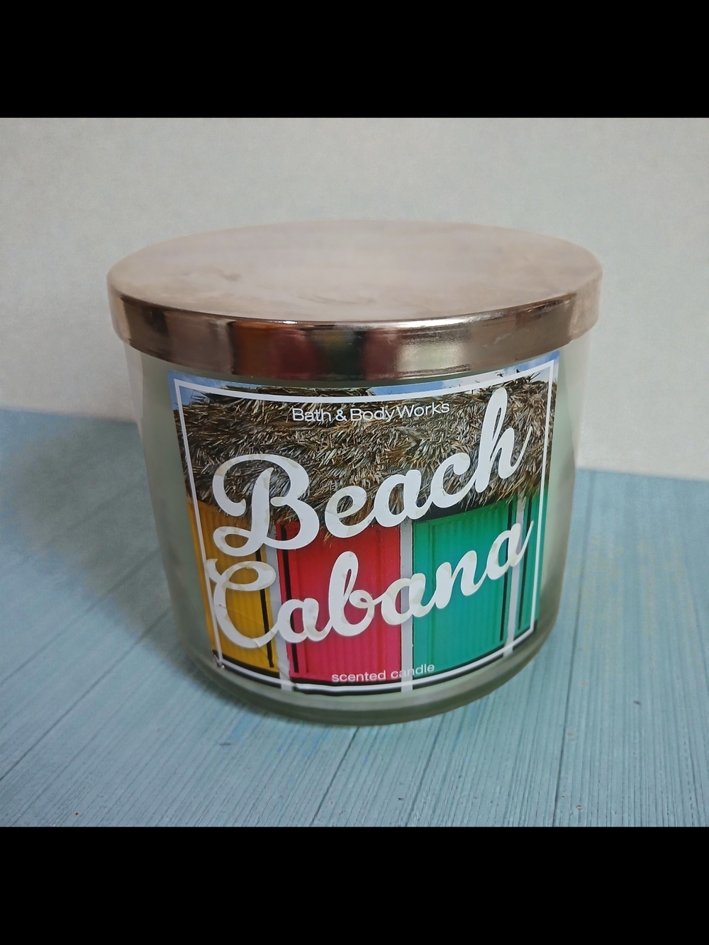 Bath & Body Works Beach Cabana Candle - Yellow, Pink, Teal
